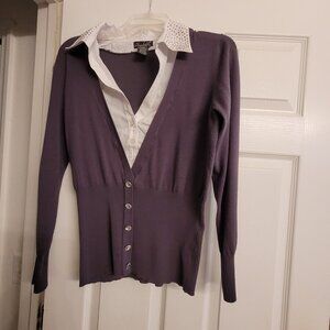 Women's 2 in 1 Long Sleeve Sweater Size L
